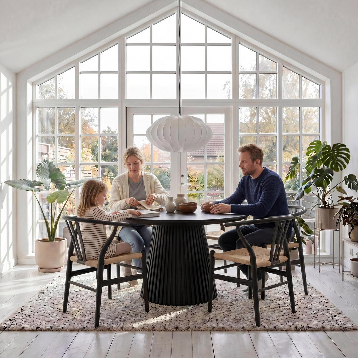 ESSTISCH 140/140/75 Schwarz rund - Schwarz, Holzwerkstoff (140/140/75cm) - Furnhouse