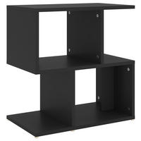 NACHTTISCH mit offenen Fächern 50/30/51,5 cm aus Holzwerkstoff in Schwarz - Schwarz, Holz (50/51.5/30cm) - vidaXL