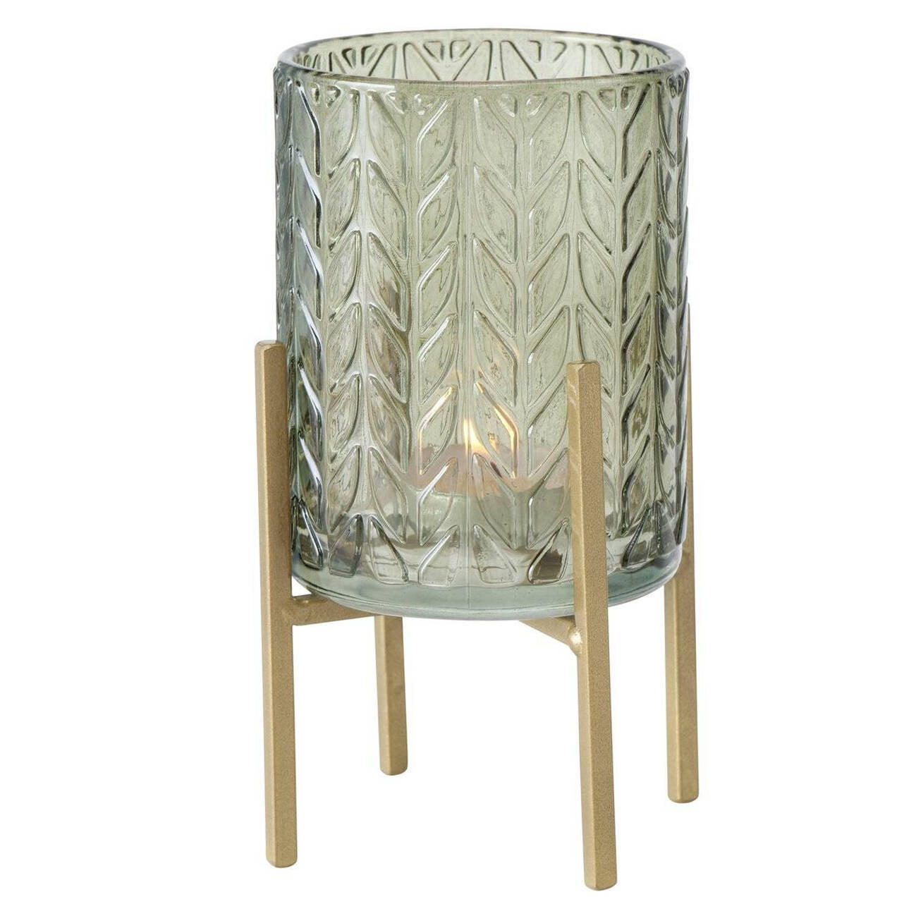 TEELICHTHALTER Bolito Ø 8 cm - Grün, Glas (16cm) - Boltze Home