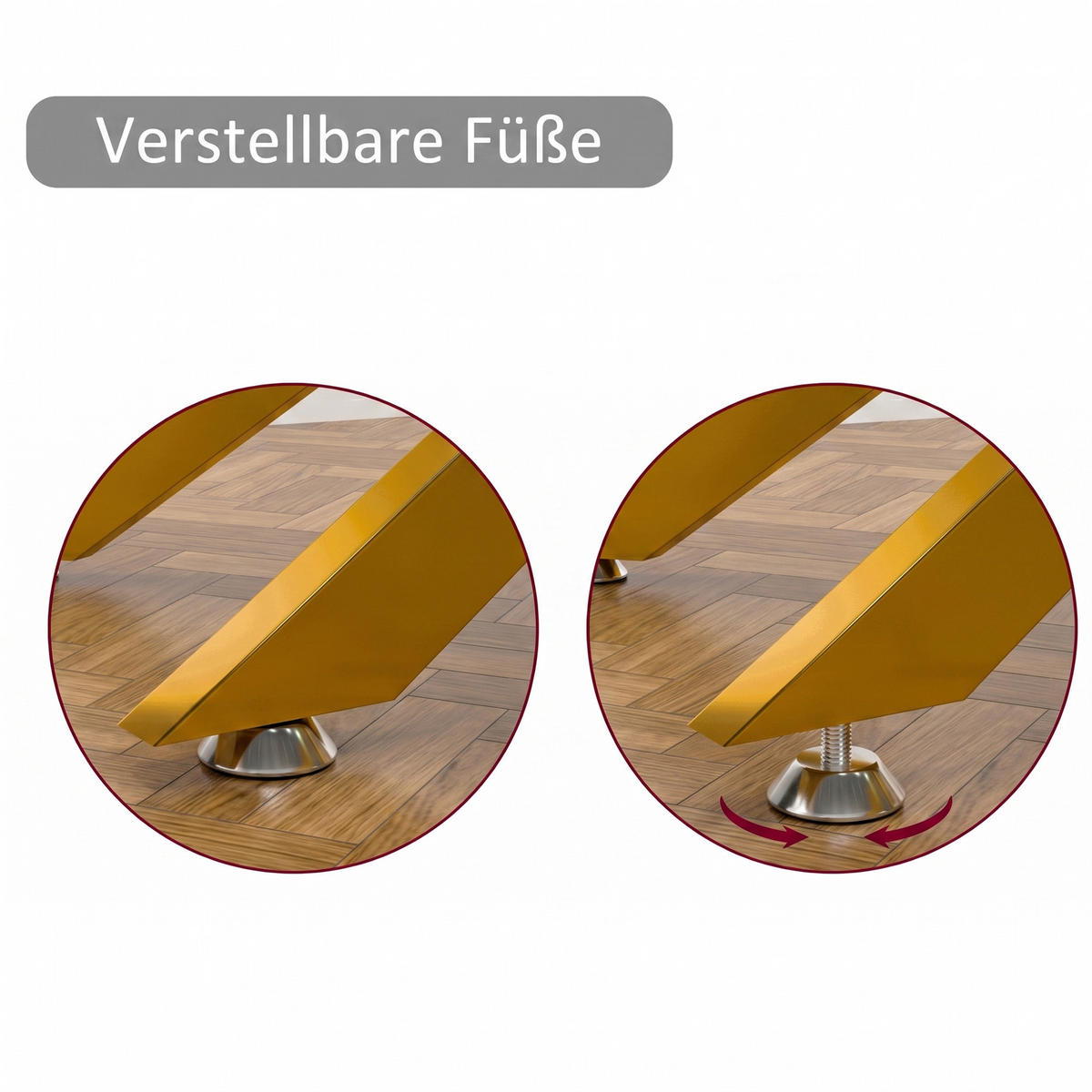 COUCHTISCH DE-37412 120 cm rechteckig mit Glasplatte Gold/Transparent - Goldfarben, Metall (120/60/46cm) - ComfortXL