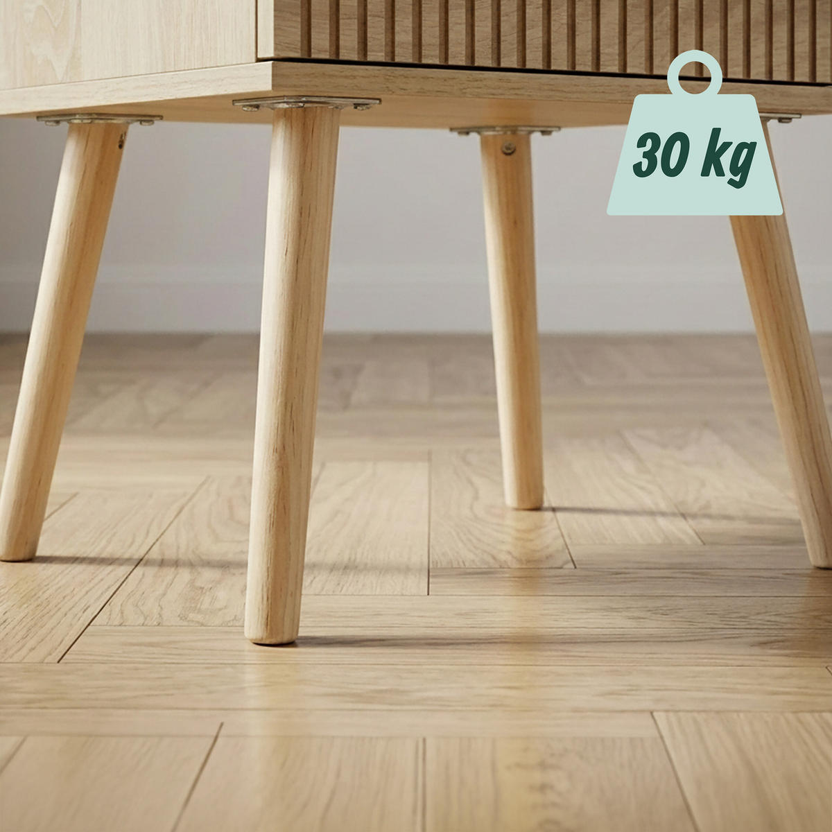 KOMODA Přírodní 2 zásuvky MDF borovice 50x35x30 cm - světle hnědá, dřevo/kompozitní dřevo (35/50/30cm) - Relaxdays