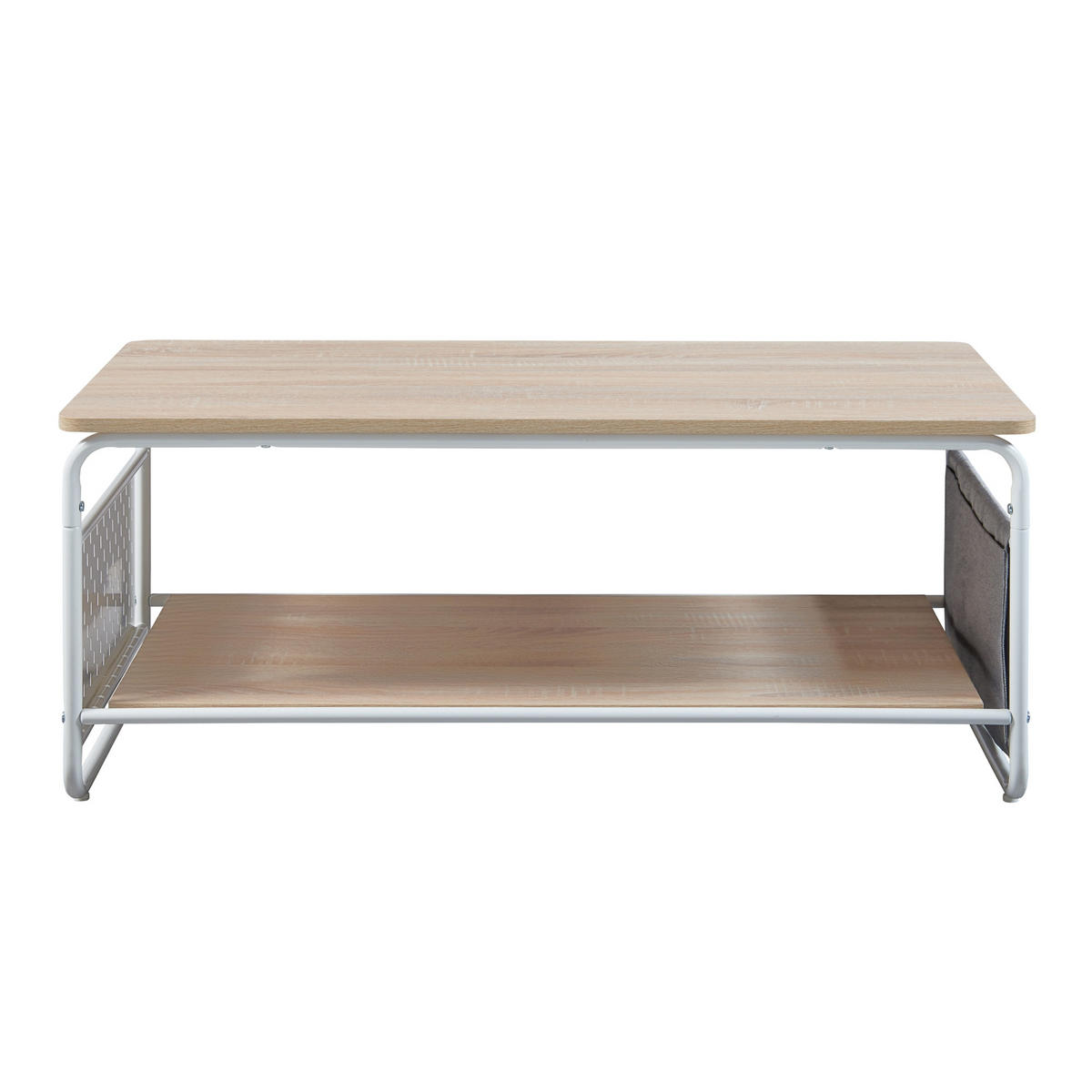 COUCHTISCH Dyrøy 100/50/43 cm - Eichefarben/Weiß, Metall (50/100/43cm) - [en.casa]