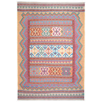 HANDWEBTEPPICH Sumak Sirdjan Kelim Bunt 225/156 cm Schurwolle - Multicolor, Textil (156/225cm) - Looma