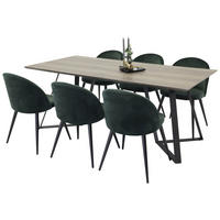 TISCHGRUPPE Dunkelgrün - Dunkelgrau, Holzwerkstoff (90/75/180cm) - ebuy24