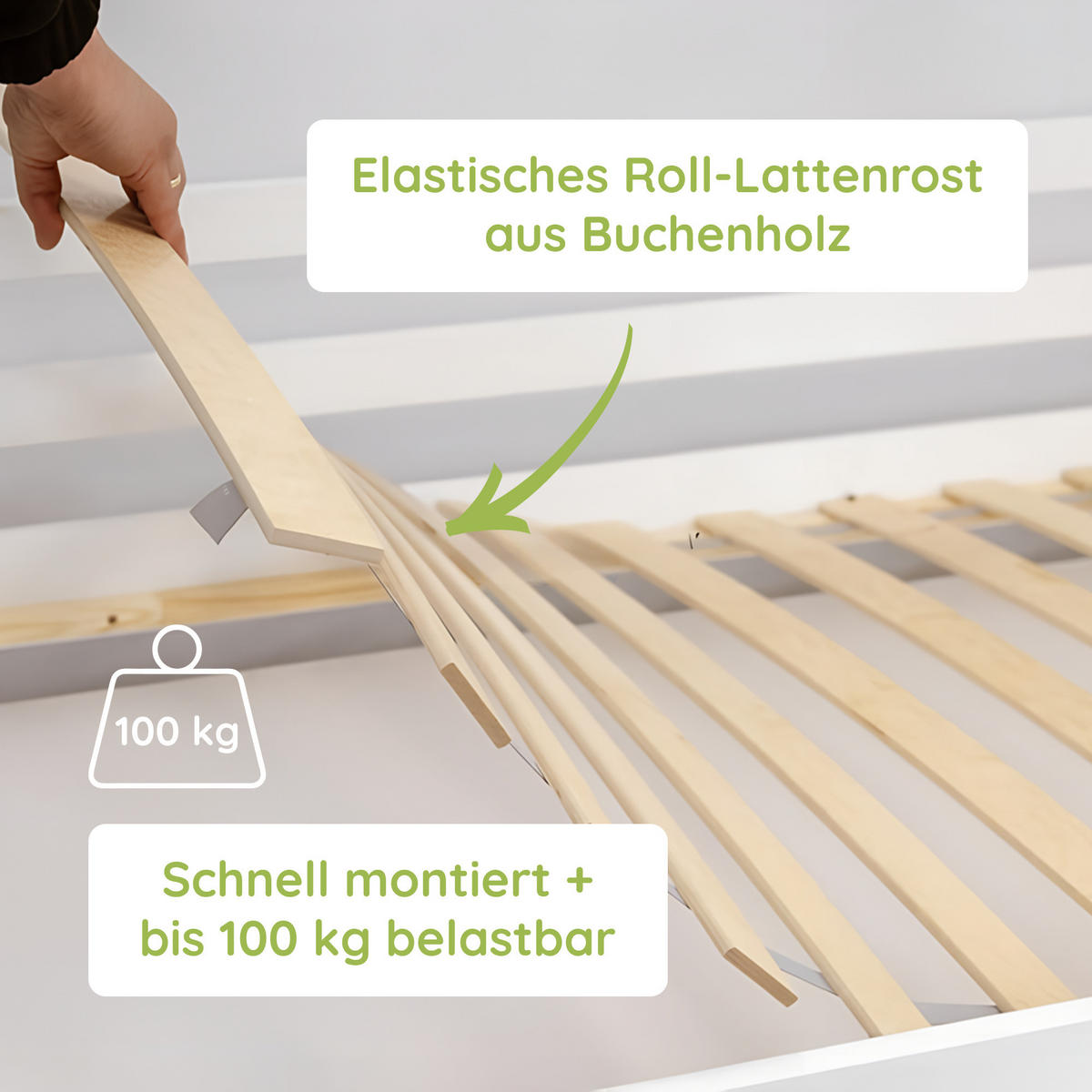 KINDERBETT 80x180 cm mit Matratze in Ashgrau - Hellgrau, Holz (80/180cm) - Kids Collective