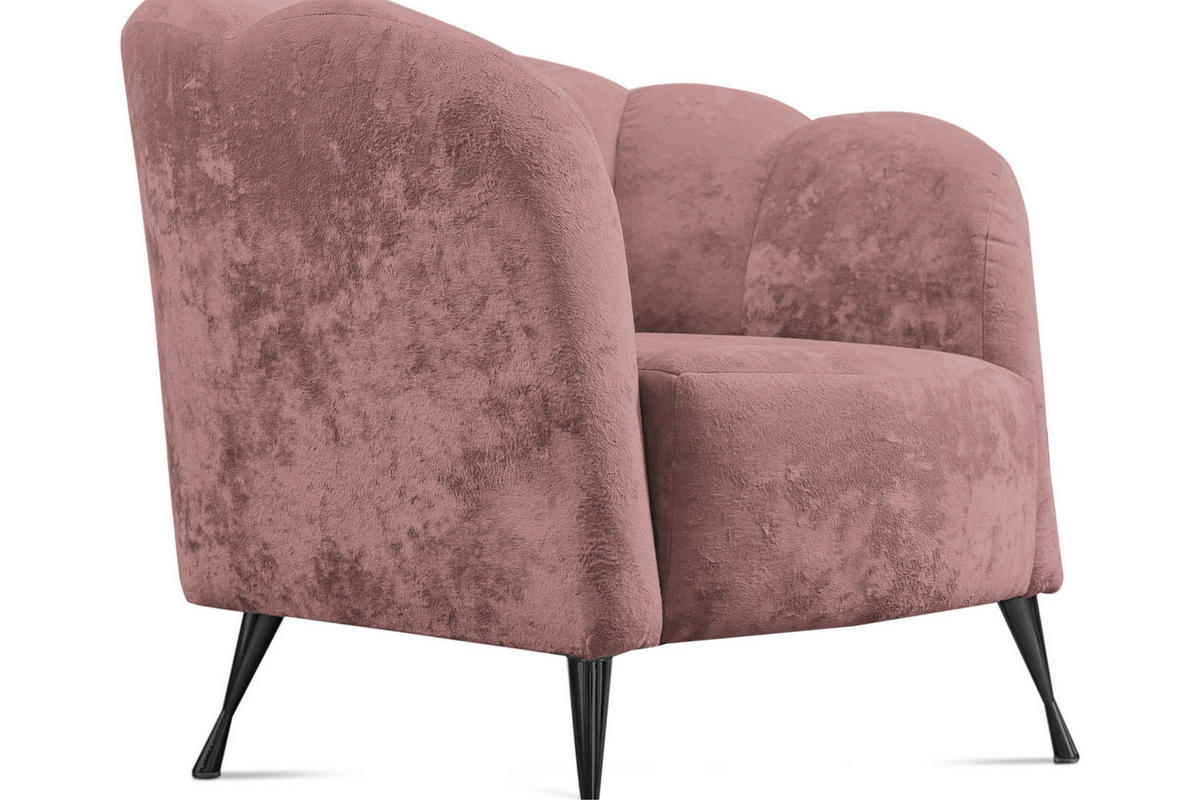 POLSTERSESSEL Adria mit Metallfüßen - Dunkelrosa/Schwarz, Holzwerkstoff/Textil (87/78/83cm) - Ravio