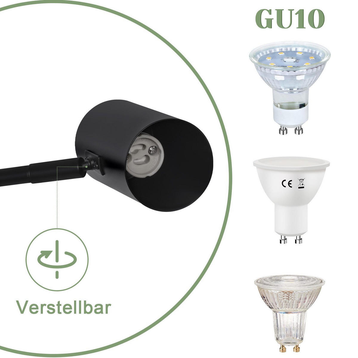 WANDLEUCHTE Gabriele - Schwarz, Metall (10/11/50cm) - Nettlife