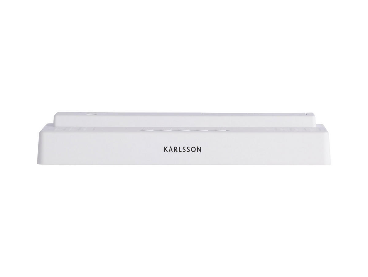 WECKER Bondone Flat LED - Weiß - 16/6 cm - Weiß, Kunststoff (16/6/16cm) - Karlsson