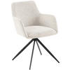 ARMLEHNENSTUHL Stoff creme - Creme/Schwarz, Textil/Metall (56/81/62cm) - CLP