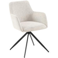 ARMLEHNENSTUHL Stoff creme - Creme/Schwarz, Textil/Metall (56/81/62cm) - CLP