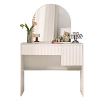 SCHMINKTISCH 90/40/135 cm mit Spiegel, 2 Schubladen und Ablage aus MDF, Weiß - Weiß, Holzwerkstoff (90/135/40cm) - Redom