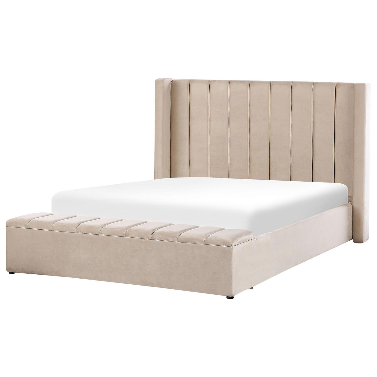 POLSTERBETT 160/200cm Beige Noyers - Beige, Textil (160/200cm) - Beliani
