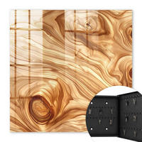 SCHLÜSSELBOX Schwarz 30x30 cm- Türöffnung nach rechts - Holzwellen - Braun, Metall (30/30/5cm) - TULUP