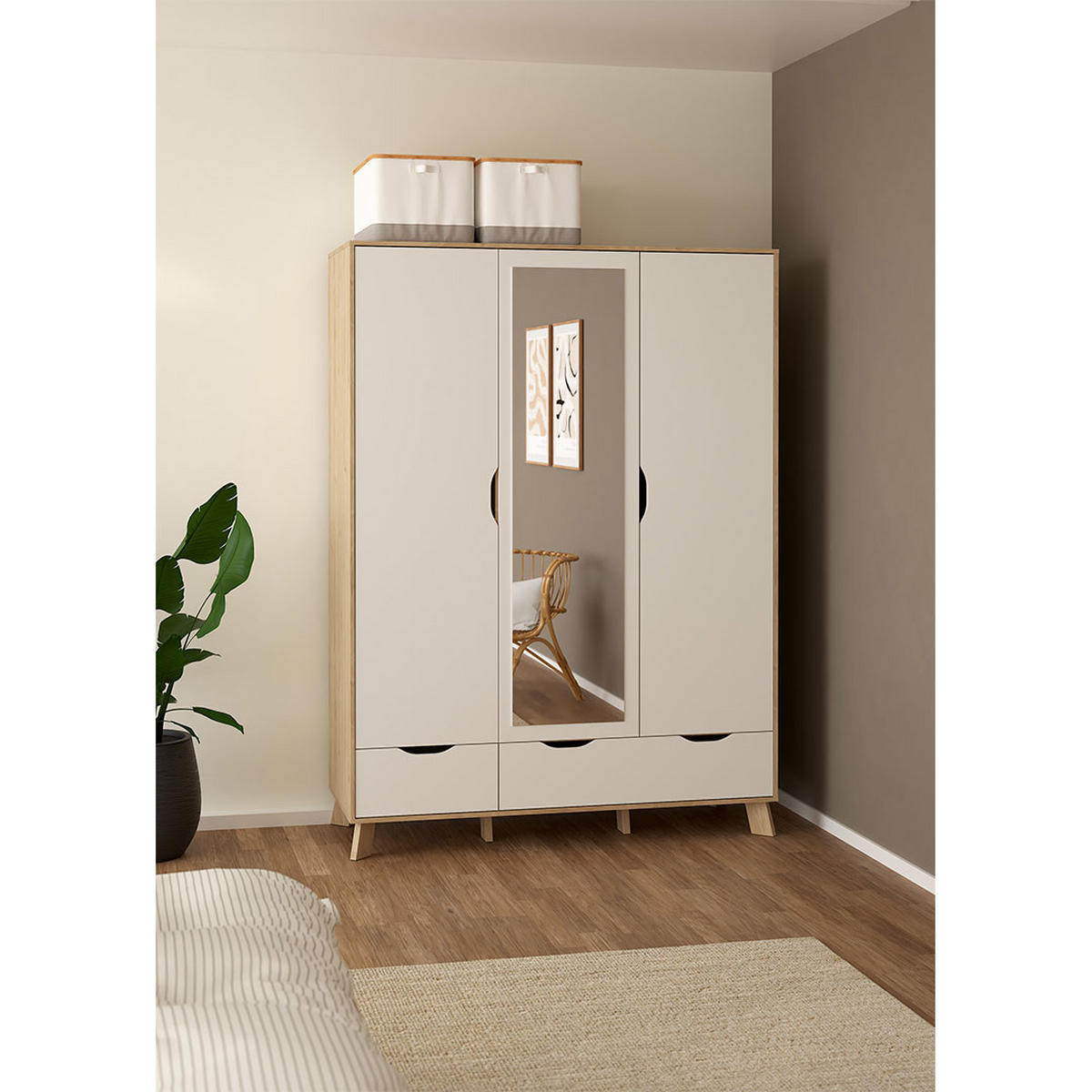 KLEIDERSCHRANK, Ikast, Eiche, Holzwerkstoff, 1498 x 59 x 201 cm - Eichefarben, Holzwerkstoff (1498/201/59cm) - ebuy24