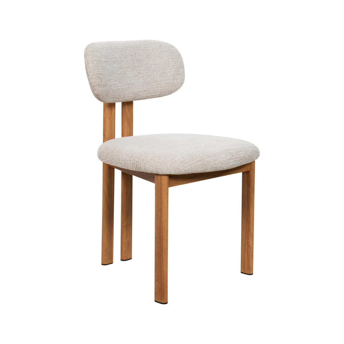 ESSZIMMERSTUHL 2er Set aus Stoff, beige/natur - Eichefarben/Beige, Textil (51/81/53cm) - Giga Meubel