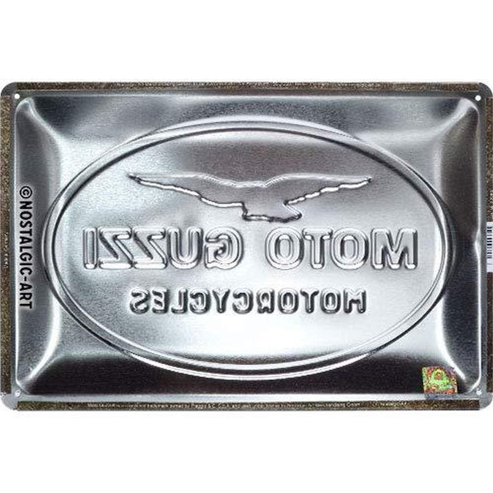 BLECHSCHILD 20/30 cm Moto Guzzi Logo - Multicolor, Metall (30/20/0.2cm) - Nostalgic-Art