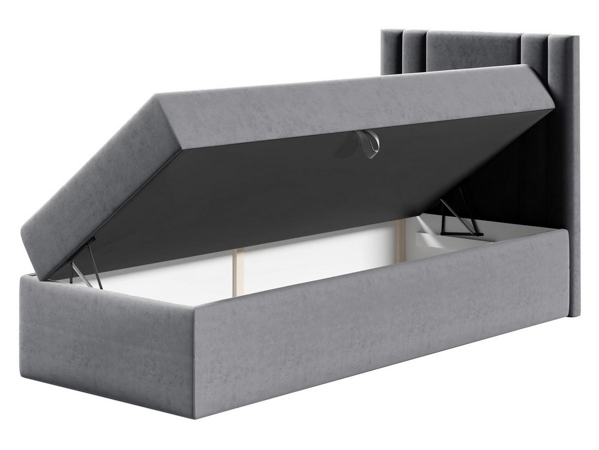 BOXBETT Carmen Mini, Seite zum Öffnen des Bettkastens: Rechts - Hellbraun, Holz (90/200cm) - MIRJAN24