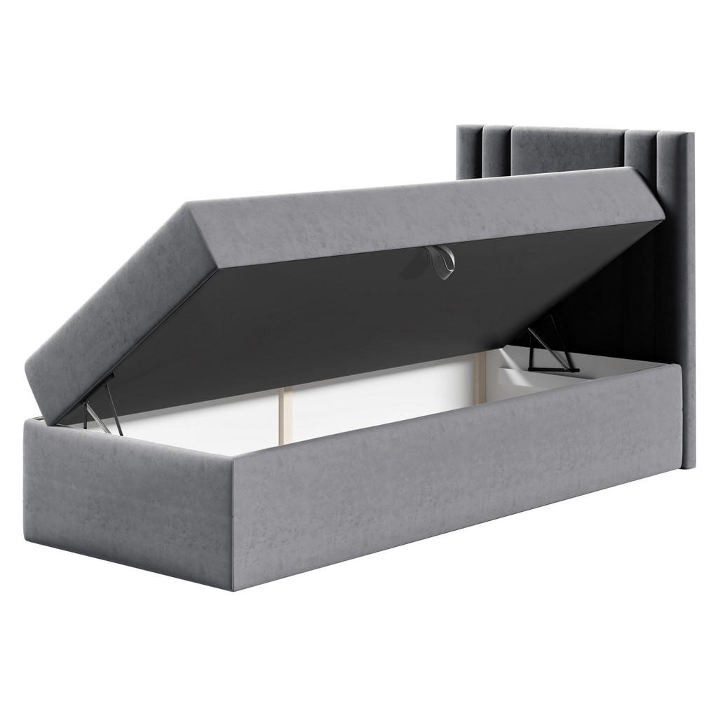 Thumbnail - Mirjan24 Boxbett, Blaugrau, Holz, H3, 100x200 cm, Schlafzimmer, Betten, Boxspringbetten