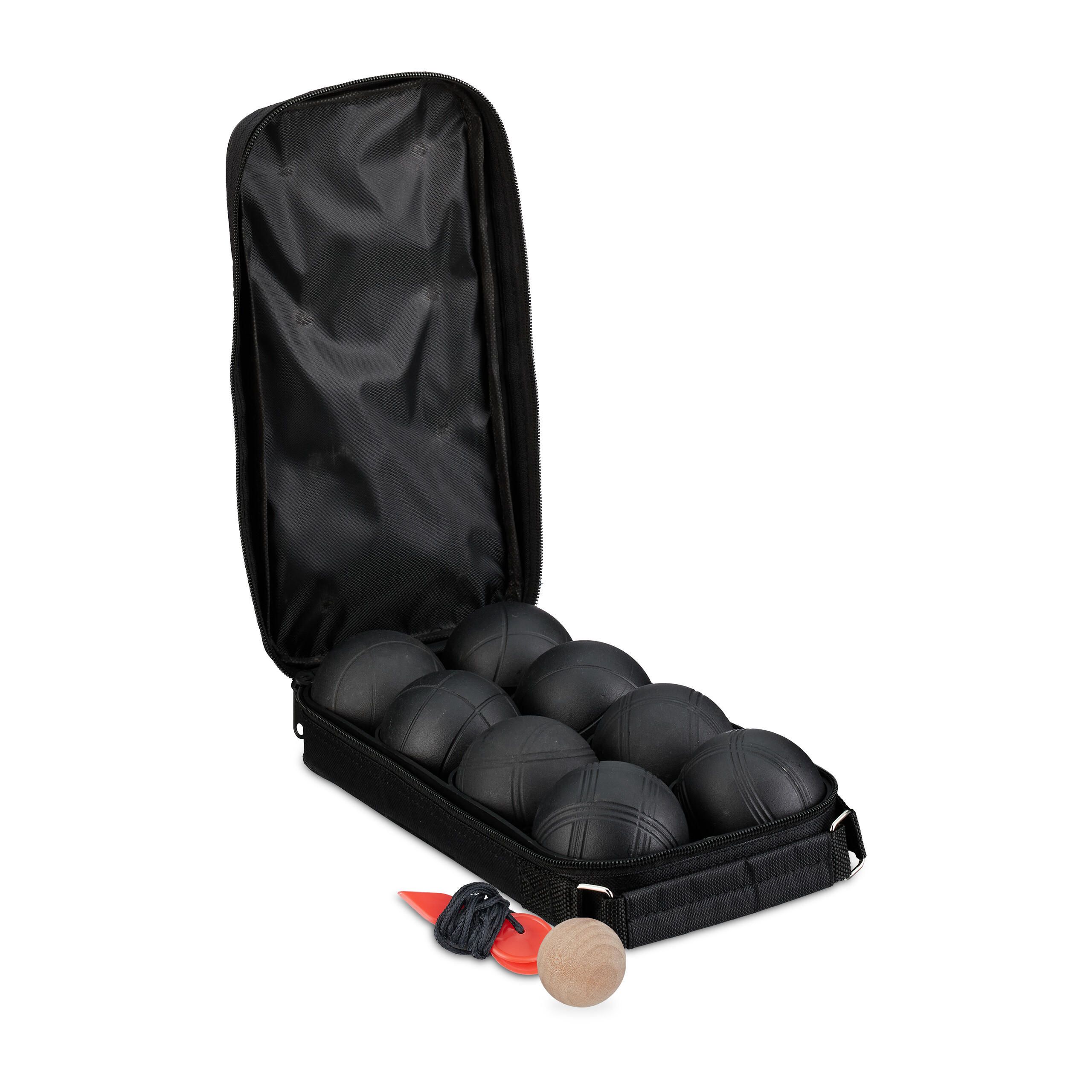 BOULE Kugeln - Schwarz, Textil/Metall (16/7cm) - Relaxdays
