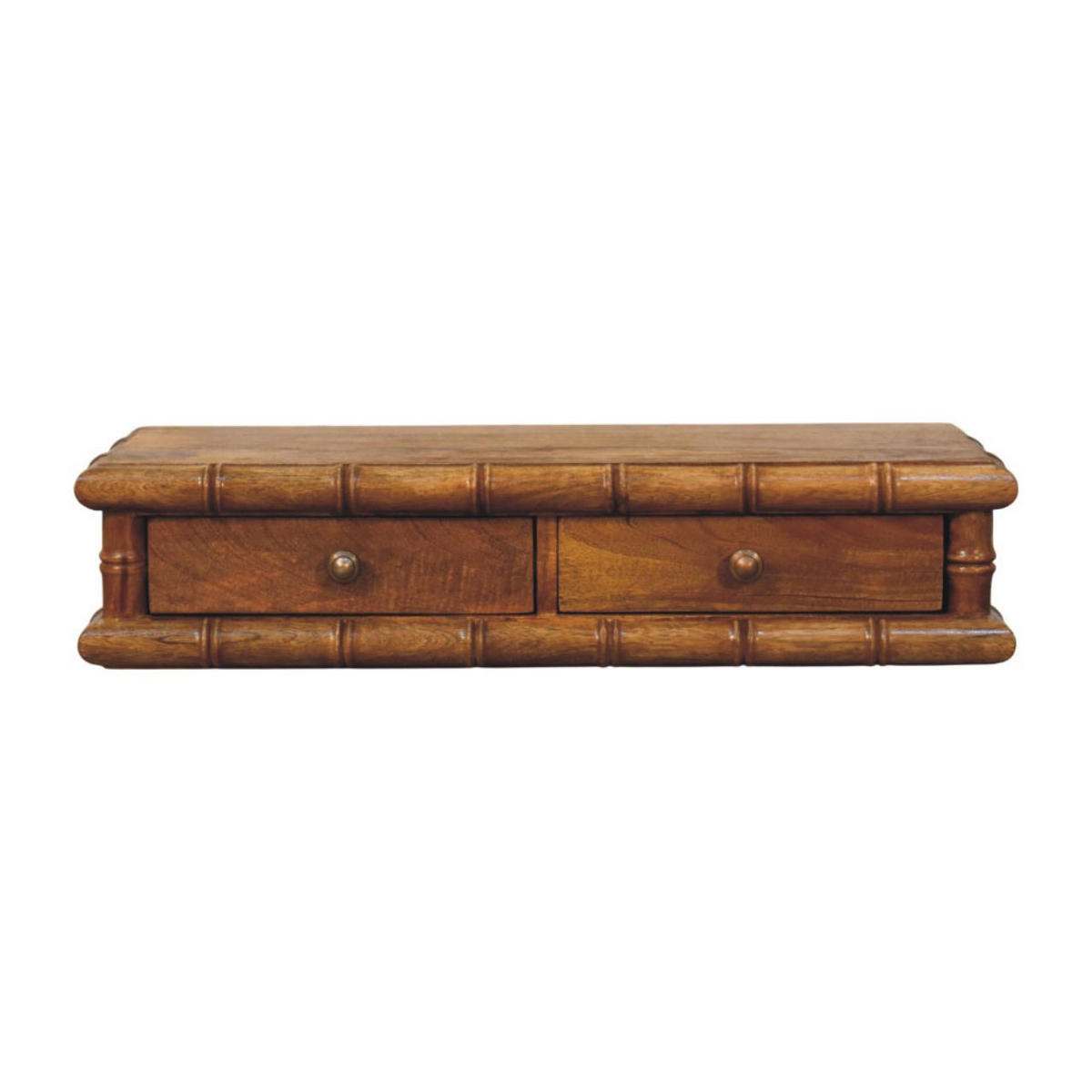 KONSOLE Mit Amber Oak Finish, 2 Schubladen - Braun, Holz (80/18/32cm) - Artisan Furniture