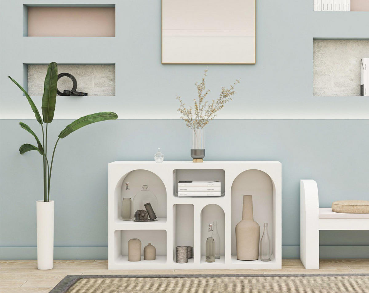 BUFFETSCHRANK liva weiss - Weiß, Holz (37/74/120cm) - Habitat Garten