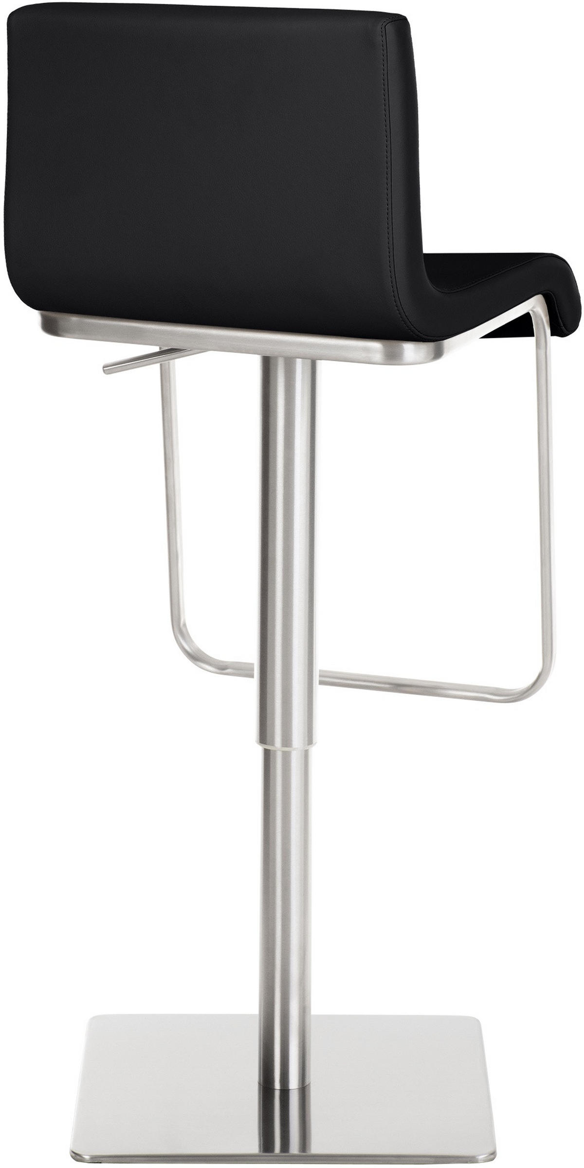 BARHOCKER Lederlook Schwarz - Edelstahlfarben/Schwarz, Textil/Metall (39/80/46cm) - CLP