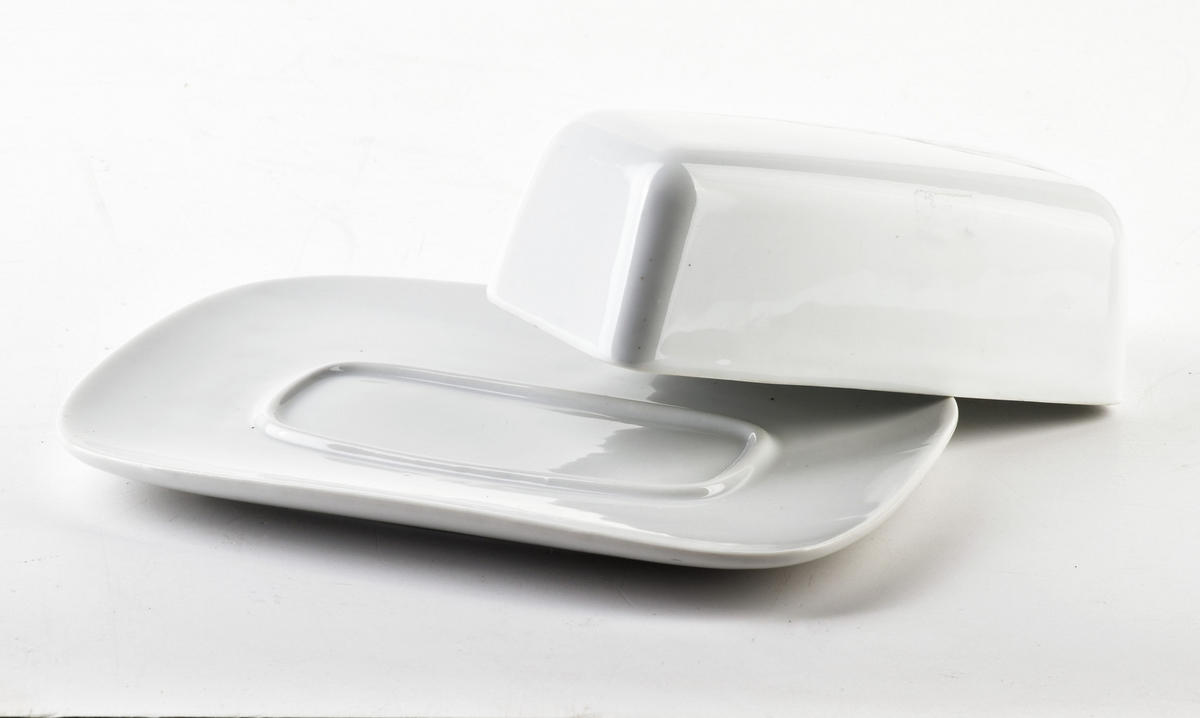 BUTTERDOSE Basic Weiß 20.5/14.5/7 cm Keramik - Weiß, Keramik (14.5/7/20.5cm) - Mondex