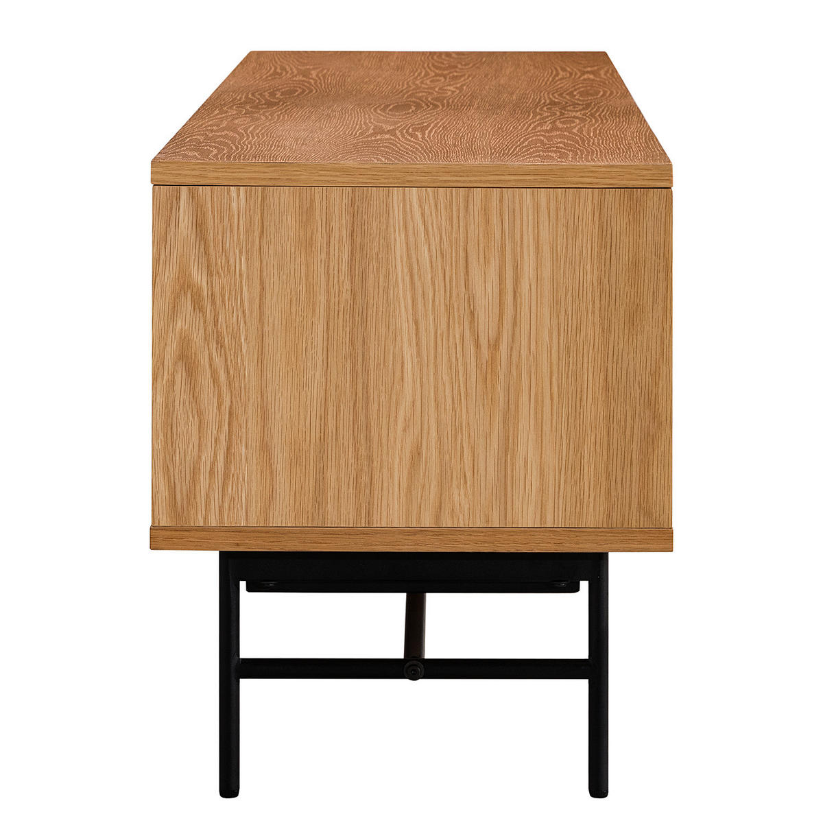 TV-LOWBOARD - MDF / Metall - Eichefarben/Schwarz, Holzwerkstoff/Metall (160/50/40cm) - home24