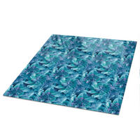 TISCHPLATTE 50x50 cm – Blumenmosaik - Schwarz, Glas (0.4/50/50cm) - Wallfluent