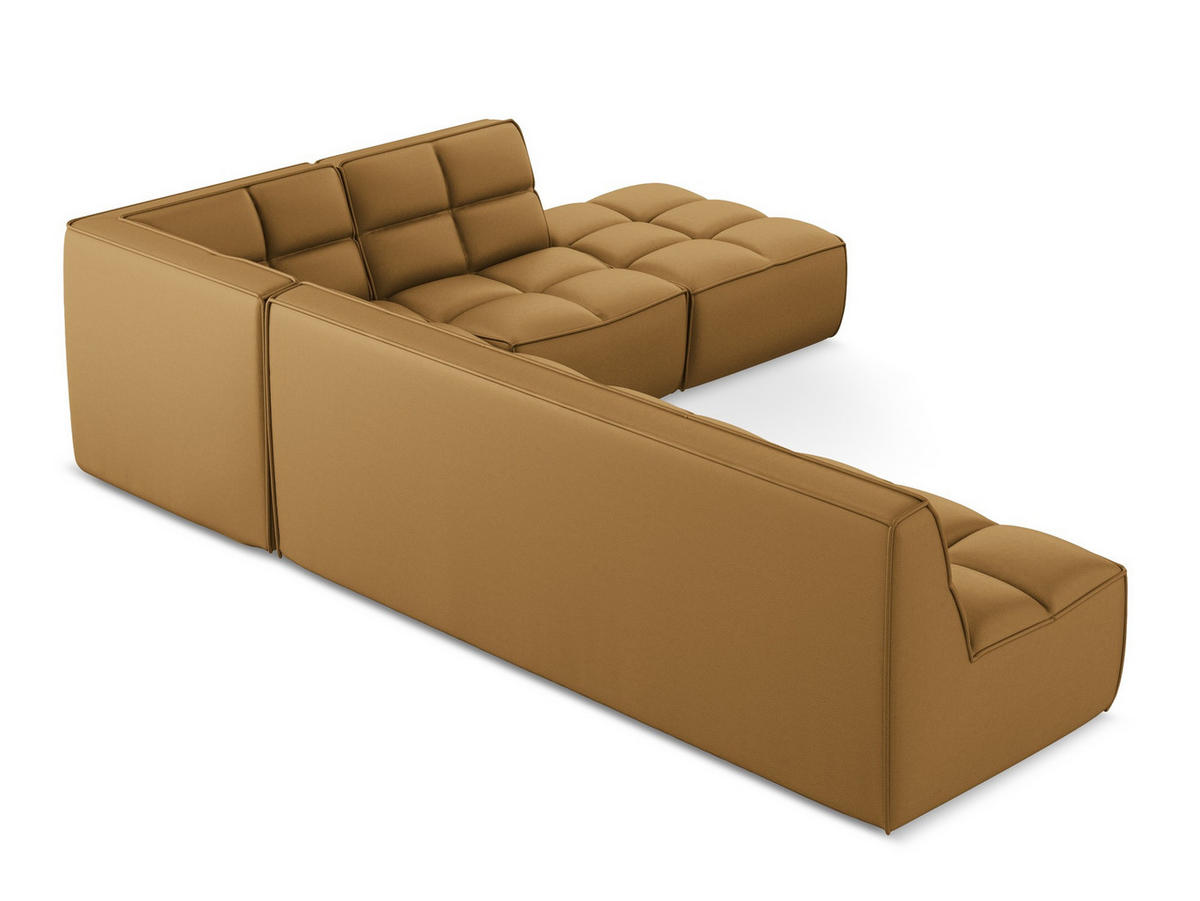 ECKSOFA Beidseitig Kunstleder Braun - Cognac/Schwarz, Leder/Kunststoff (308/258cm) - Makamii