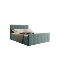 BOXBETT Mit Bettkasten Matratze Topper AMORGrün 120x200 cm H2-Pocket - Schwarz/Grün, Holz/Holzwerkstoff (120/200cm) - Kaiser Möbel