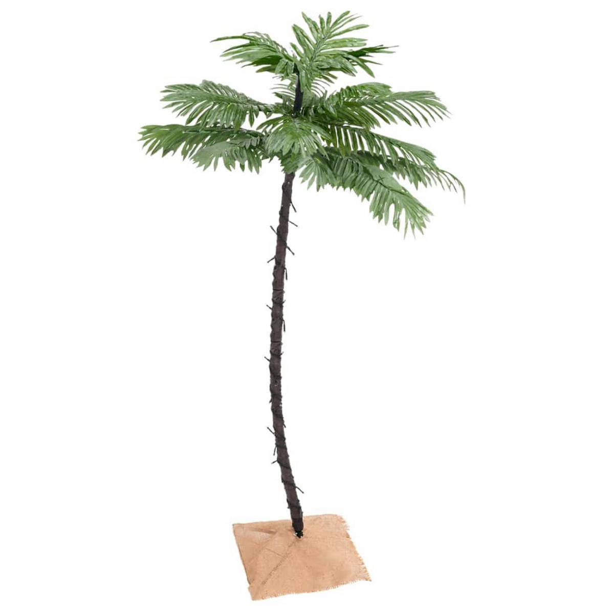 WEIHNACHTSBAUM Palme Künstlicher Mit 88 Leds Warmweiss 150 Cm - Weiß, Metall (150cm) - vidaXL
