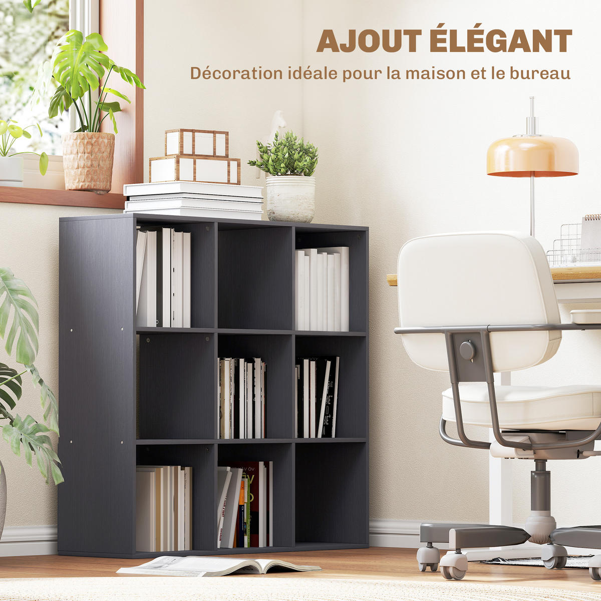 REGAL DE-15569 91/29/91 cm, 3 Ebenen, 9 Würfel Grau - Grau, Holzwerkstoff (29.5/91/91cm) - ComfortXL