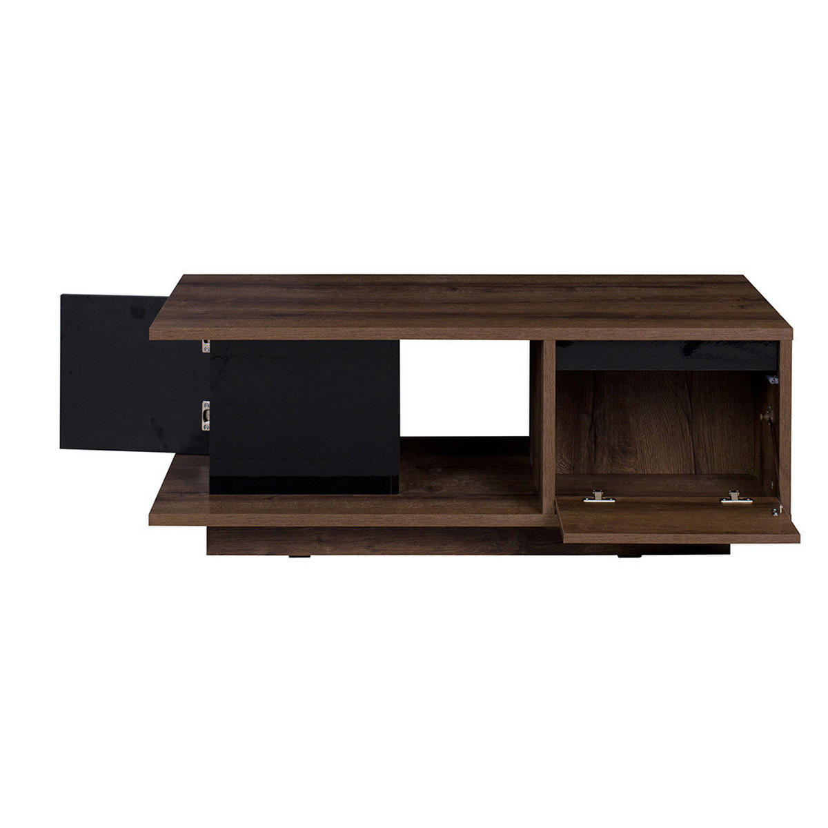 COUCHTISCH Martin 120x65 - Schwarz Hochglanz/Schwarz, Holzwerkstoff/Metall (120/65/46cm) - Ravio