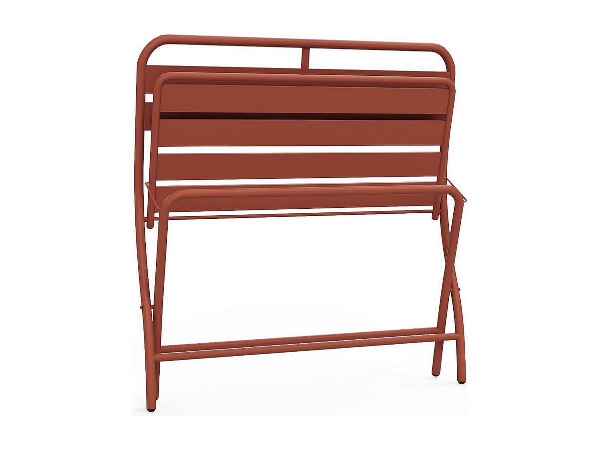 GARTENBANK klappbar - Metall - Terracotta - MIRMANDE von MYLIA - Braun, Metall (90.5/82.5/50cm) - Vente-Unique