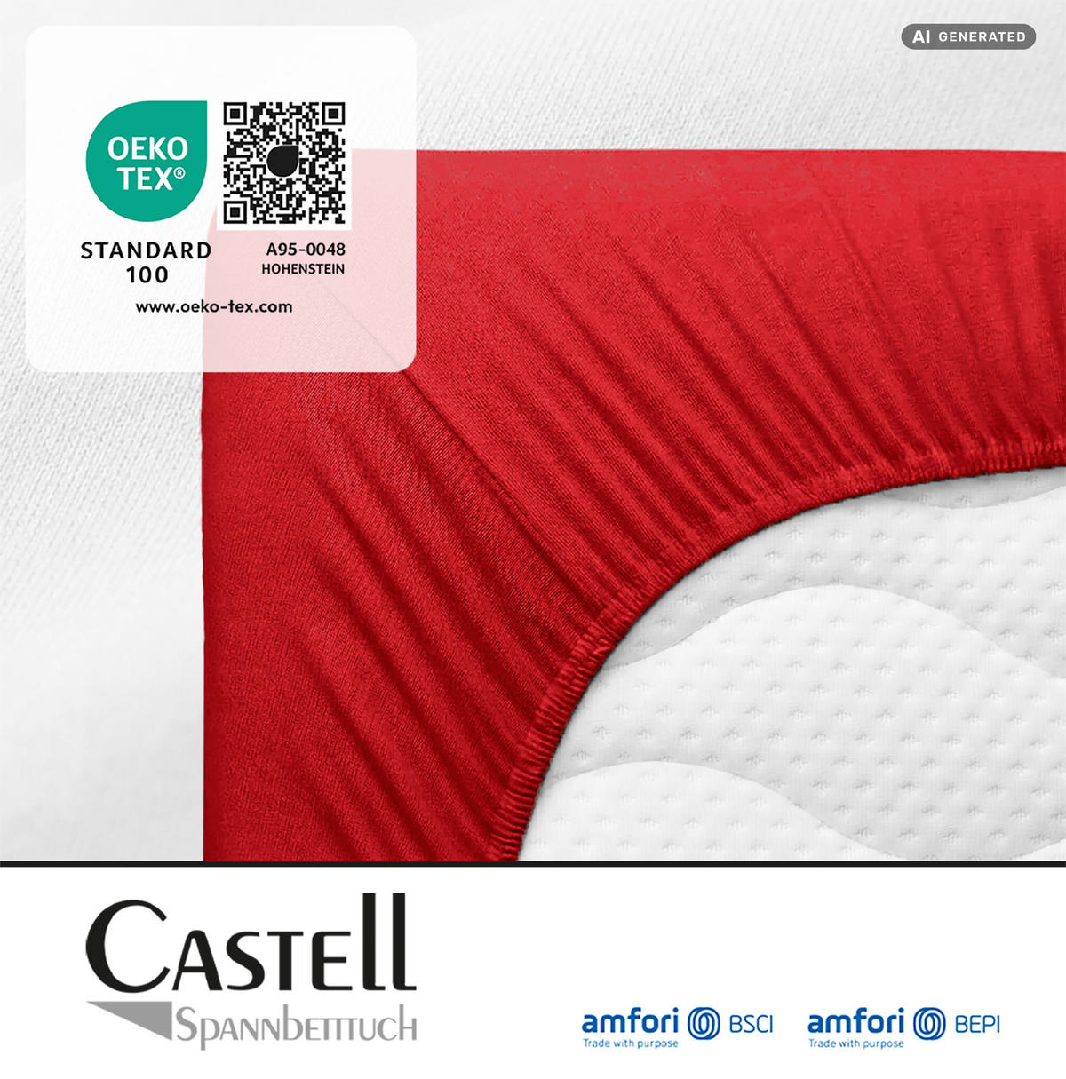 SPANNBETTTUCH Basic Jersey rot, 120x200 cm - Rot, Textil (120/200cm) - Castell