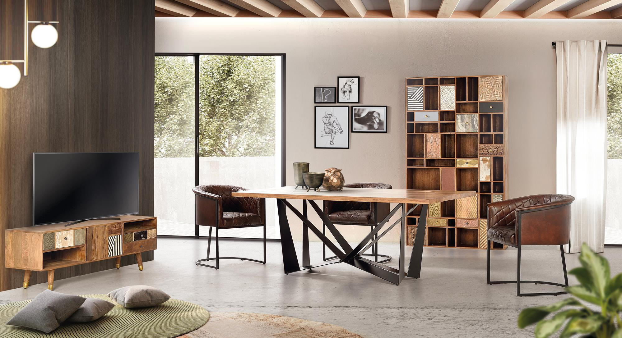 TV-SCHRANK aus Mangoholz - Braun, Holz (160/50/40cm) - Giner y Colomer