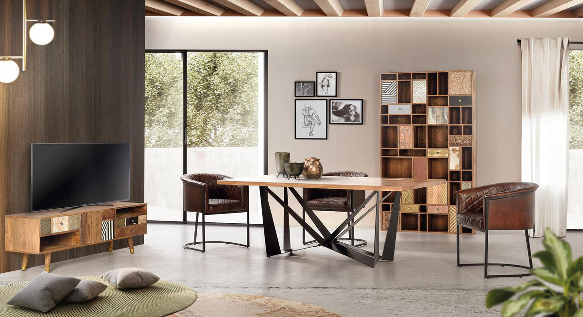 TV-SCHRANK aus Mangoholz - Braun, Holz (160/50/40cm) - Giner y Colomer