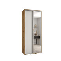 SCHWEBETÜRENSCHRANK 235,2/120/60 2-türig - Silberfarben/Weiß, Holz/Metall (120/235/60cm) - Abiks Möbel
