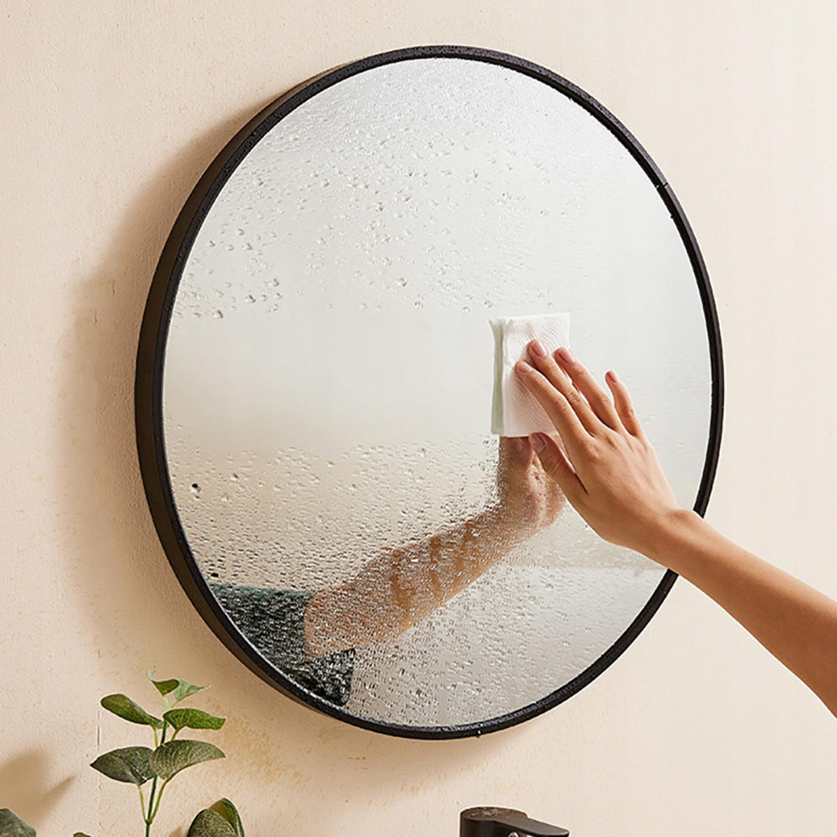 BADEZIMMERSPIEGEL schwarz 50/50/2 cm - Schwarz, Glas (50/50/50cm) - MUVU