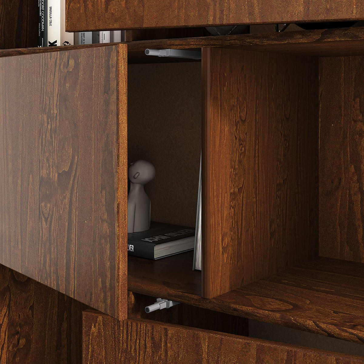 HIGHBOARD SIMONA - Kastanienfarben, Holz (95/139/37cm) - IDIMEX