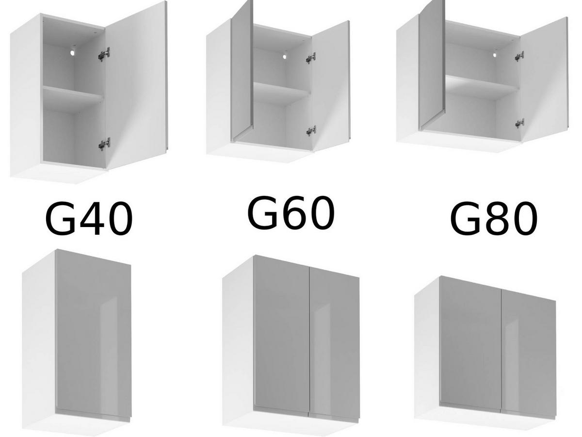 WINKELKÜCHE 320 cm x 280 x 260 cm - Aspen KA17-M320 - in Grau/Hochglanz - Grau, Holz (860/212/58cm)
