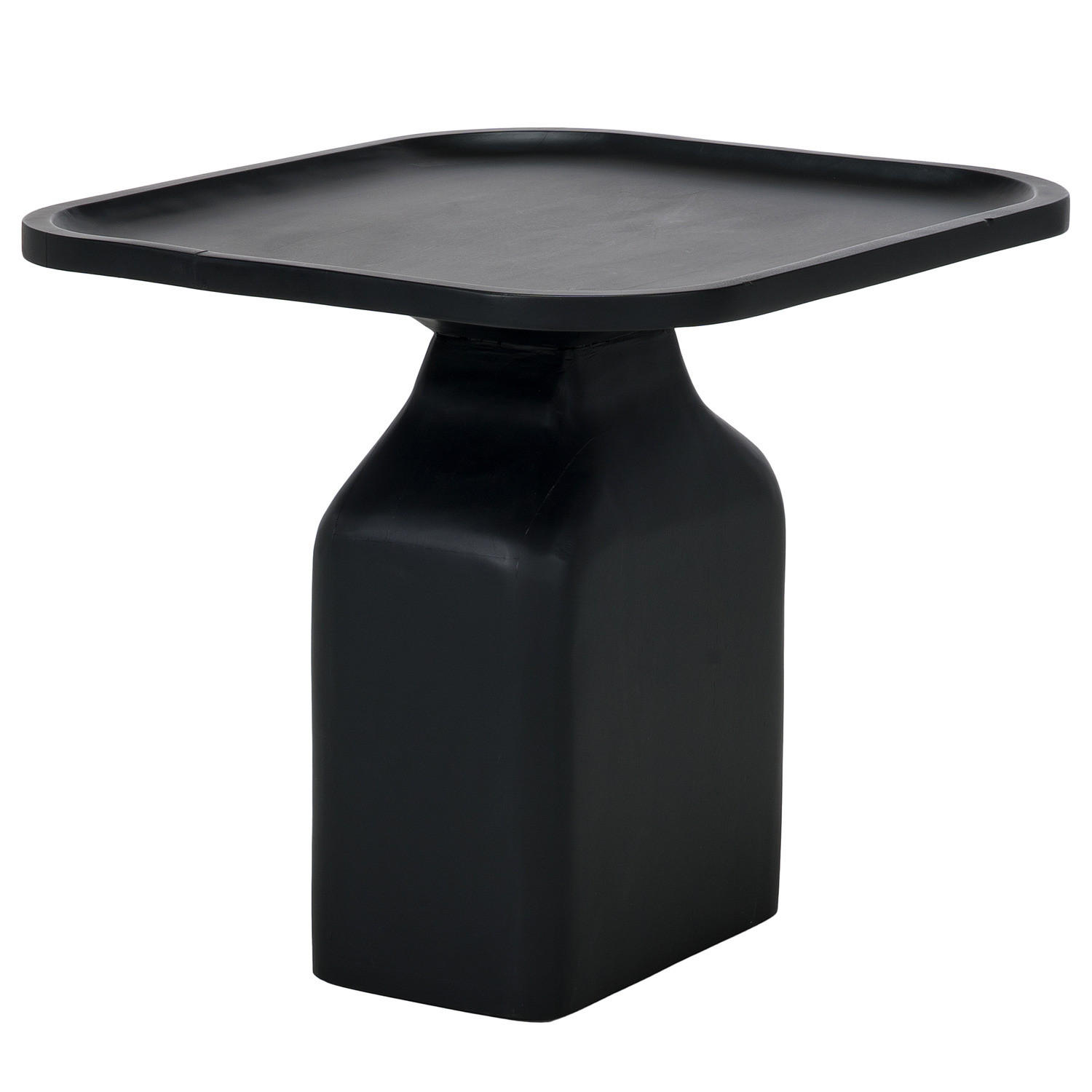MASSIVER BEISTELLTISCH - Mango Schwarz - Schwarz, Holz (48/56/45cm) - home24