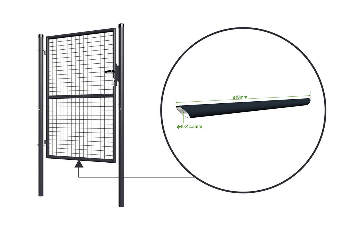ZAUNTOR Olga grau 1m H.150cm Metall - Grau, Metall (106/156cm) - Casanoov