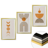 WANDBILDER 3er Set - 40x60 cm Goldrahmen - Boho-minimalistische Dekorationen - Goldfarben, Kunststoff (40/60cm) - ArtPrintCave