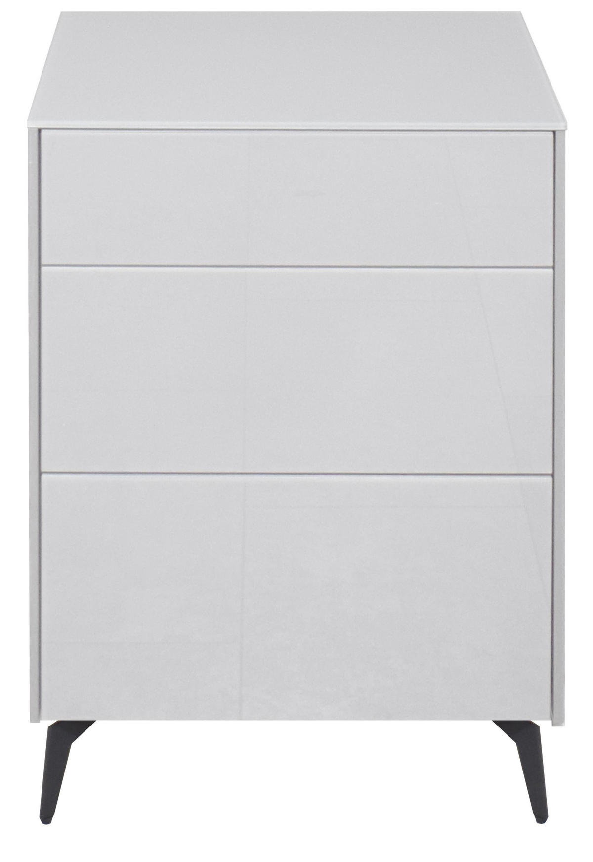 KOMMODE Elfi 52x42x78 Hochglanz Kreidegrau/Glas Kreidegrau - Hellgrau, Holzwerkstoff (52/78/42cm) - 58aufmkessel