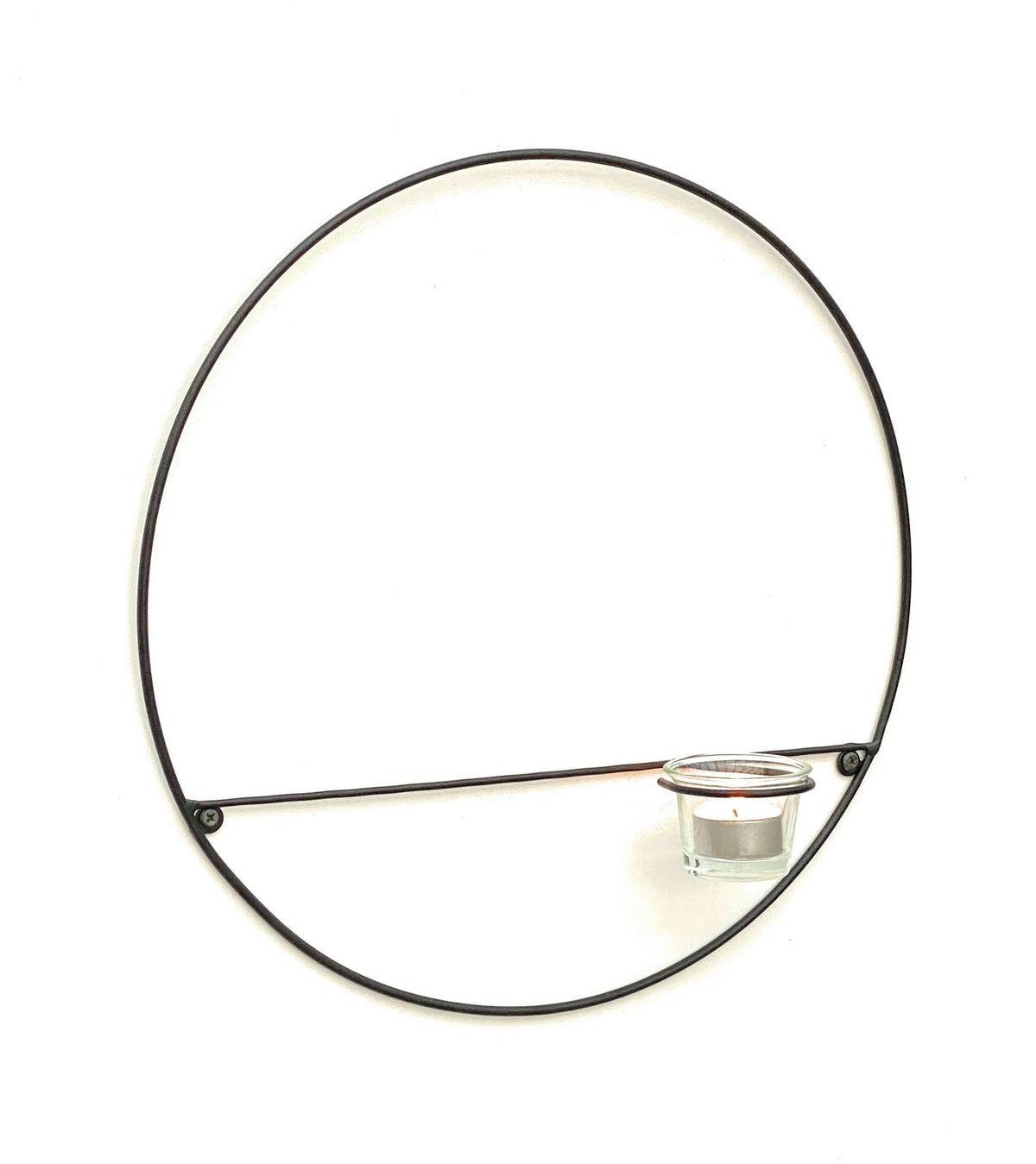 WANDTEELICHTHALTER Rund Metall Schwarz 36/7,5/36 cm - Schwarz, Metall (36cm) - DanDiBo