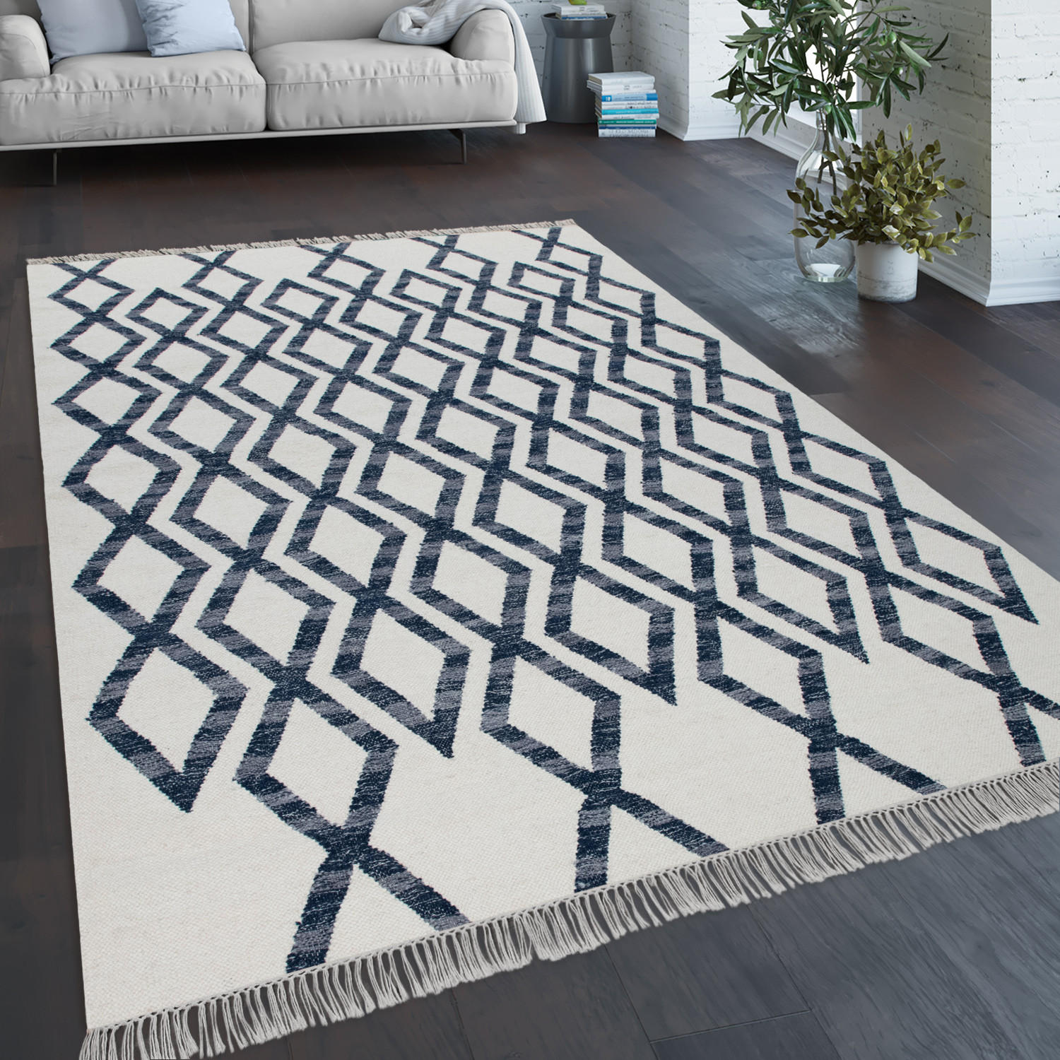 HOCHFLORTEPPICH 140/200 cm Kenitra 502 - Blau, Textil (140/200cm) - Paco Home
