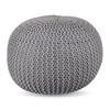 STRICKPOUF - Hellgrau/Grau, Kunststoff/Textil (46/33/46cm) - Relaxdays