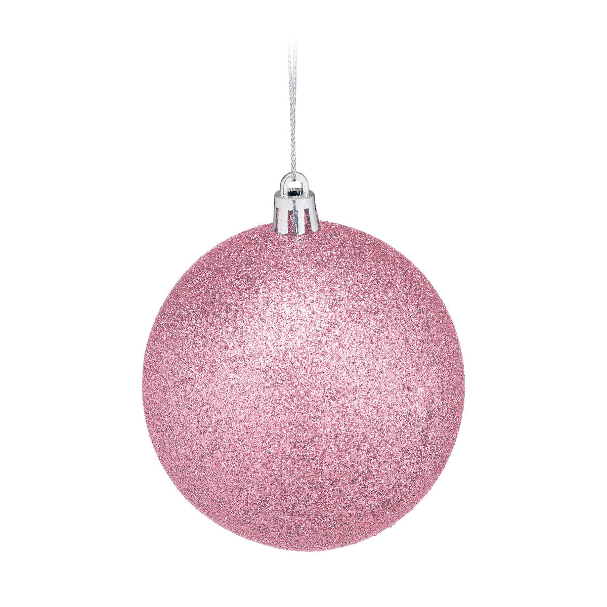 WEIHNACHTSKUGELN-SET 110-tlg. - Rosa, Kunststoff (8/9/8cm) - Relaxdays